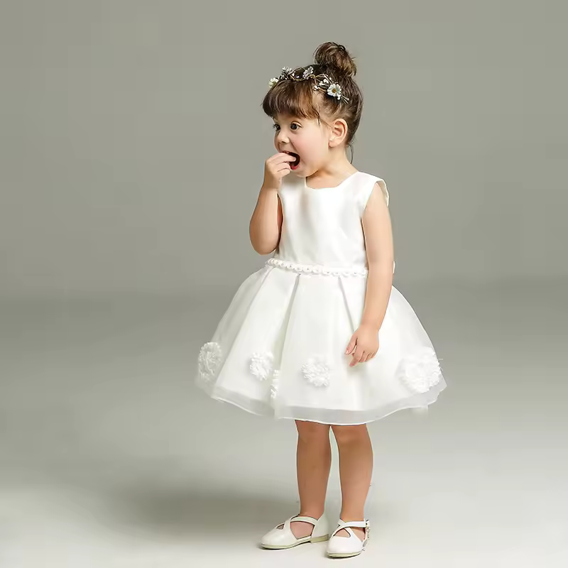 Enchanting and Charming fluffy Satin Frock for Baby Girls