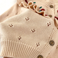 100% Cotton Baby Knit Cardigan - Embroidery & Ruffled Details