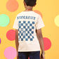 Kids Printed T-Shirts - Unisex 100% Cotton Off White Tee with Chess pattern