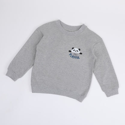 Kids Autumn Co-Ord Set - Grey with Panda Design