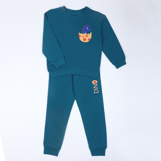 Kids' Co-Ord Set - Teal Blue Dino Print