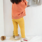 Breathable Cotton Ribbed Kids Pants - Yellow