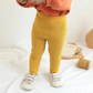 Breathable Cotton Ribbed Kids Pants - Yellow