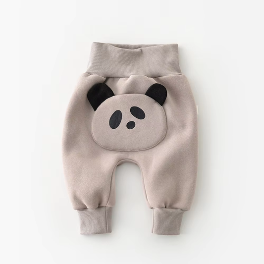 High-Waist 3D Fur Lined Winter Leggings- Cute Panda Bear