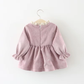 Adorable Baby Girl Bowknot Corduroy Winter Dress - Purple