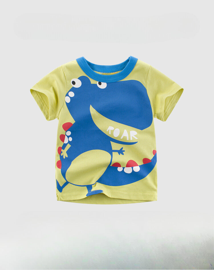 Copy of 100% Cotton Short Sleeve Round Neck Boy's T Shirt - Dinosaur - Crazy Toes ®