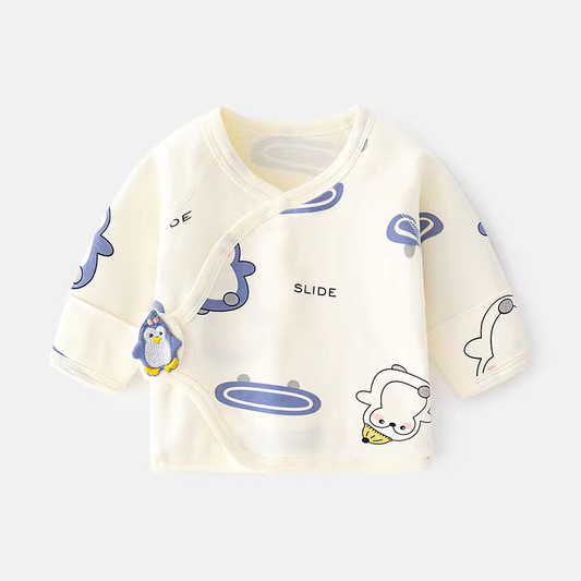 Elevate Your Baby's Style with Premium Newborn Pure Cotton Top - Penguins
