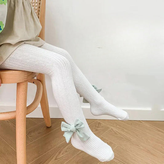 Premium Knitted Cotton Stockings/Tights for girls with cute bow