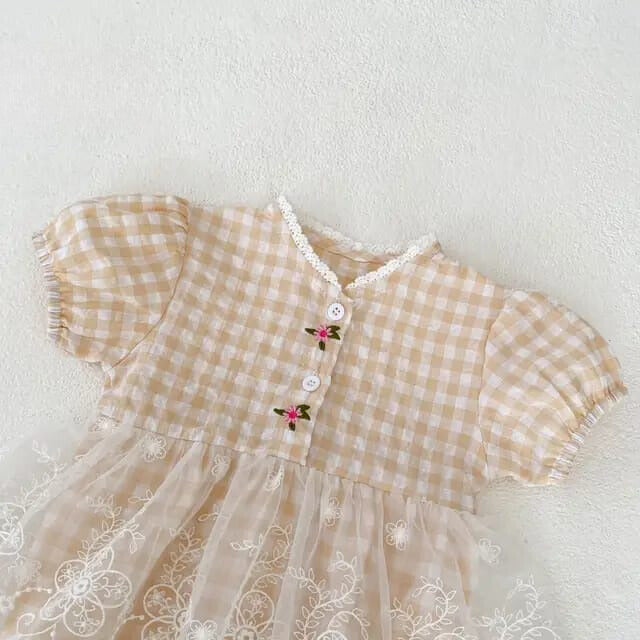 Beautiful Baby Girl's Romper Frock with Net Lace