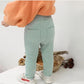 Breathable Cotton Ribbed Kids Pants - Soft Green