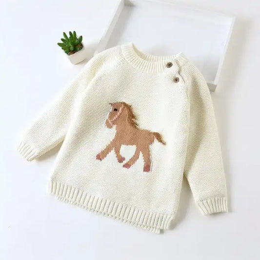 Cozy Bliss for Your Little Ones: Super Warm Baby Sweater- White