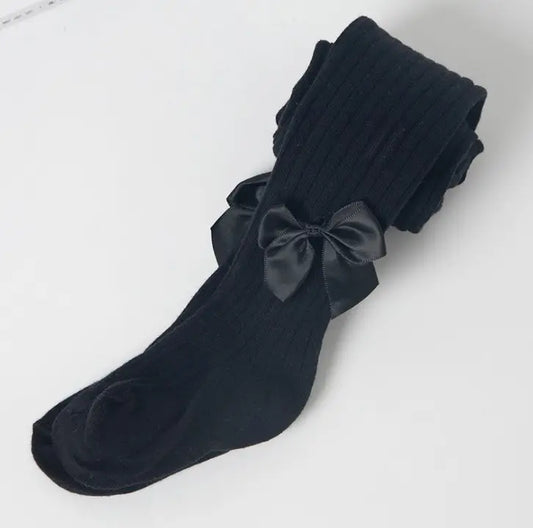 Black Ribbon Bow Princess Stockings: Elevate Elegance with Every Step!