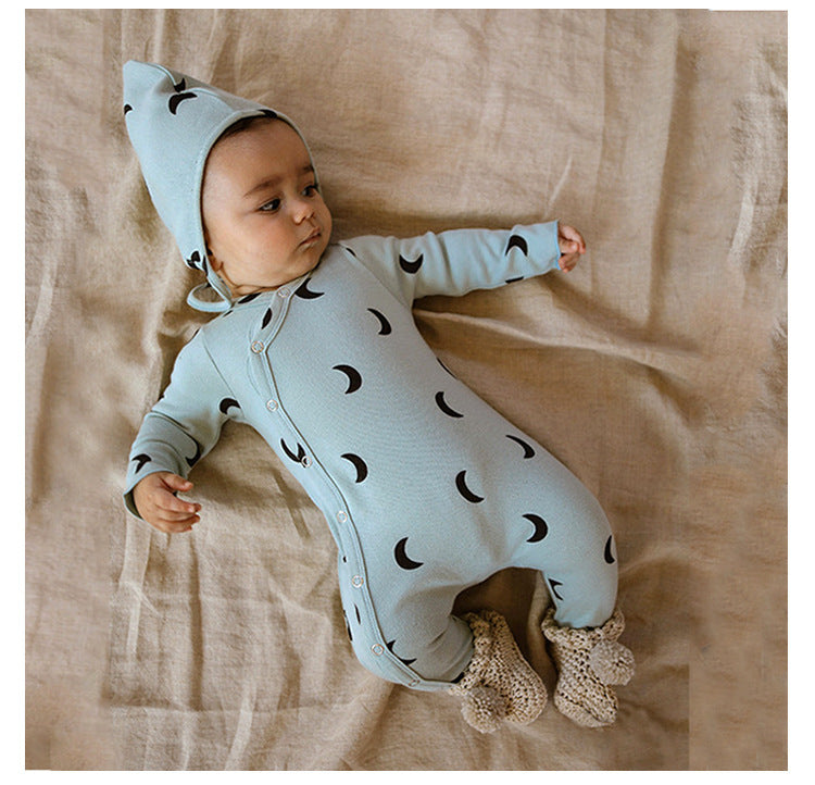 Organic Cotton Jumpsuit for Babies - Blue Moon