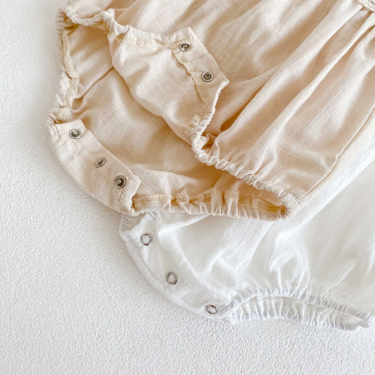 Dreamy Baby Romper: Short-Sleeved Elegance in 100% Cotton