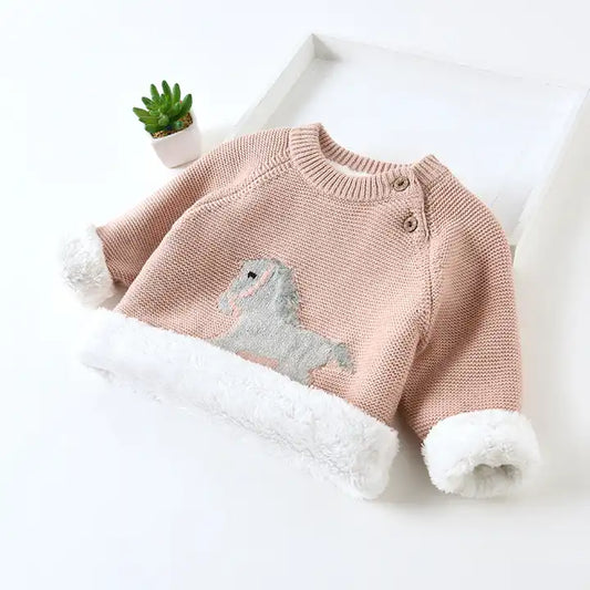 Cozy Bliss for Your Little Ones: Super Warm Baby Sweater- Mud Pink