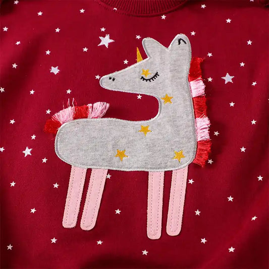 Autumn Winter Sweatshirt: Stay Cozy in Our Unicorn Patchwork Pullover