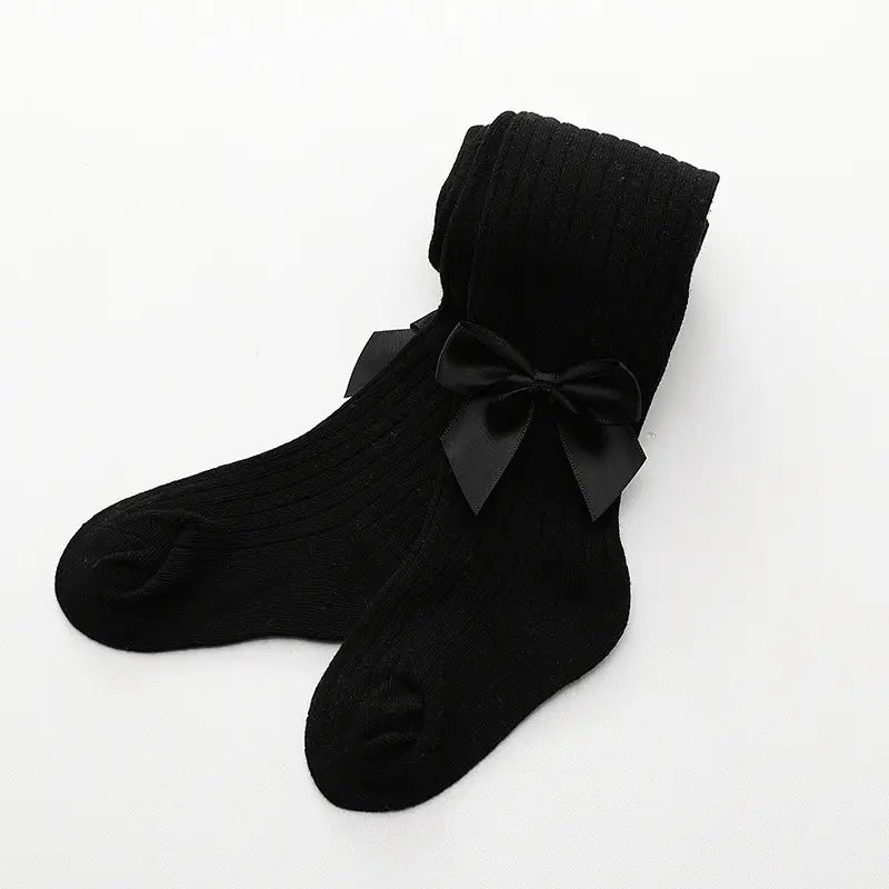 Black Ribbon Bow Princess Stockings: Elevate Elegance with Every Step!