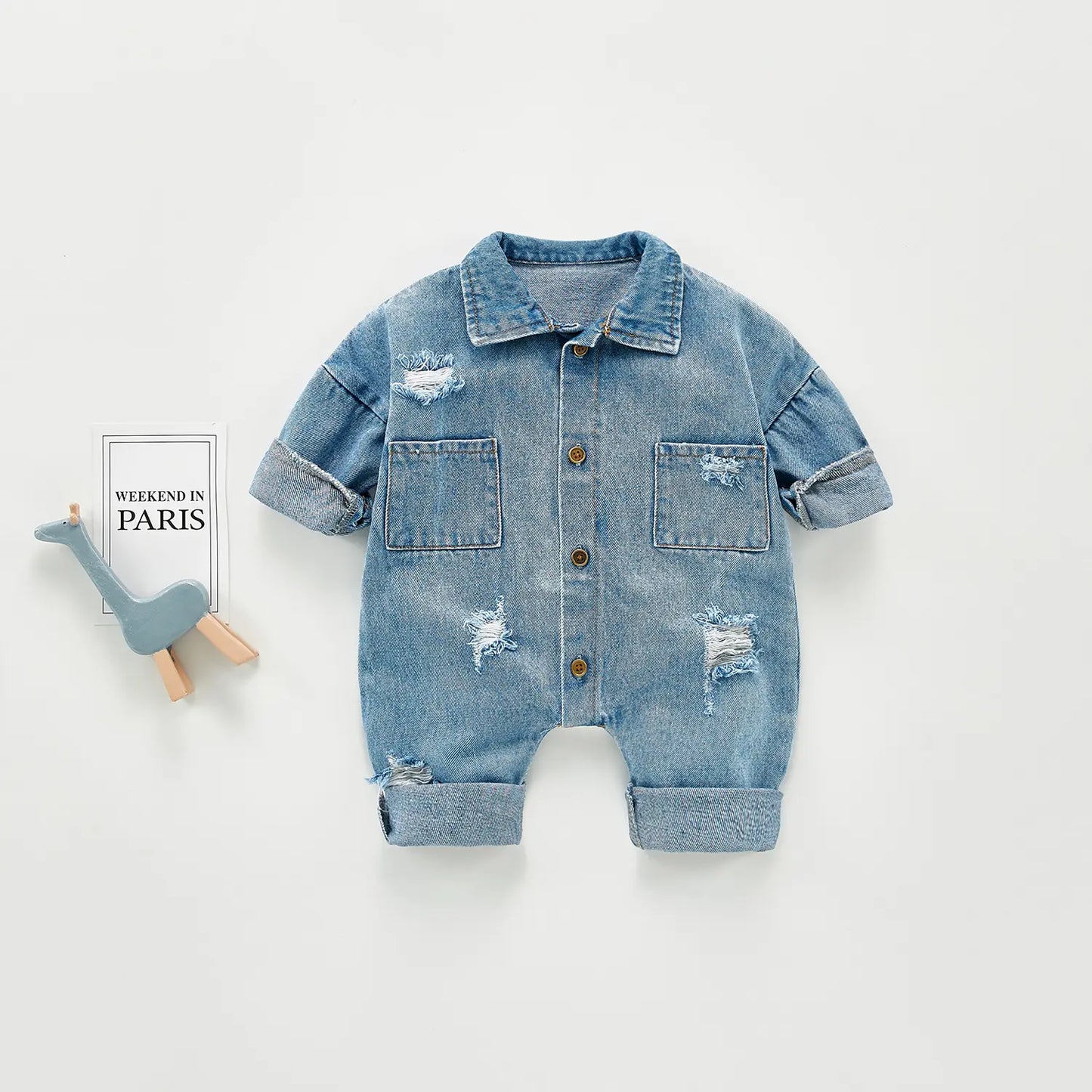 Baby Denim Romper – Stylish & Rugged for Little Explorers