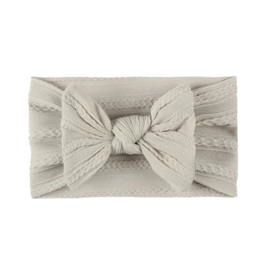 Soft Jacquard Headbands with bow for Baby Girls