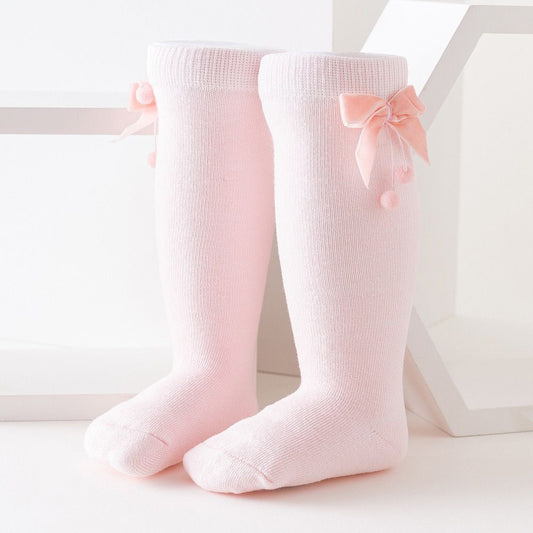Velvet Bow Socks Pink - The Ultimate Baby Girl's Sock!