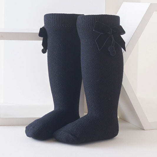Velvet Bow Socks Black - The Ultimate Baby Girl's Sock!