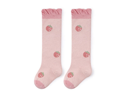 Strawberry Knee High Baby Socks