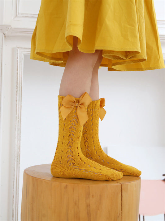 Couture Socks for Princess - Blossom Bows in Sunshine Yellow