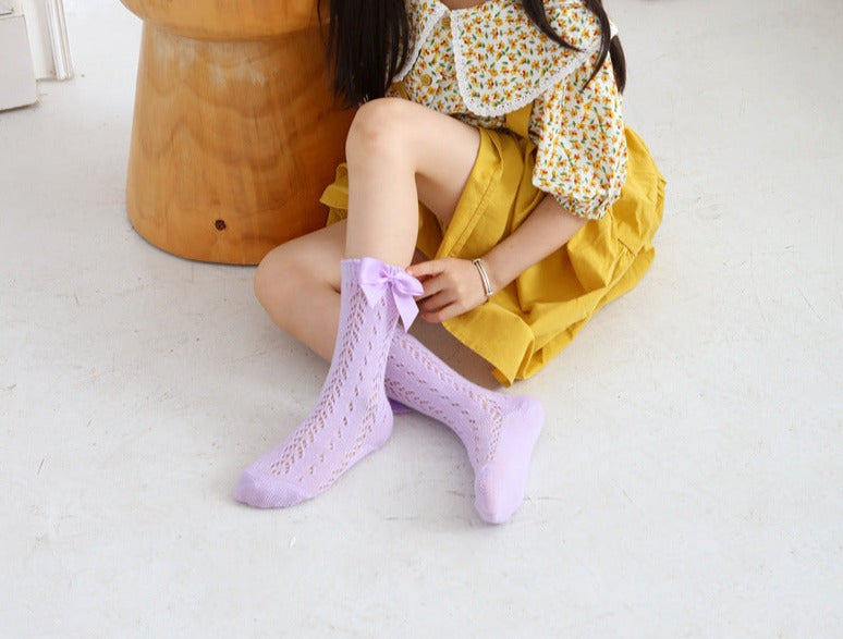 Couture Socks for Princess - Blossom Bows in Purple Bloom