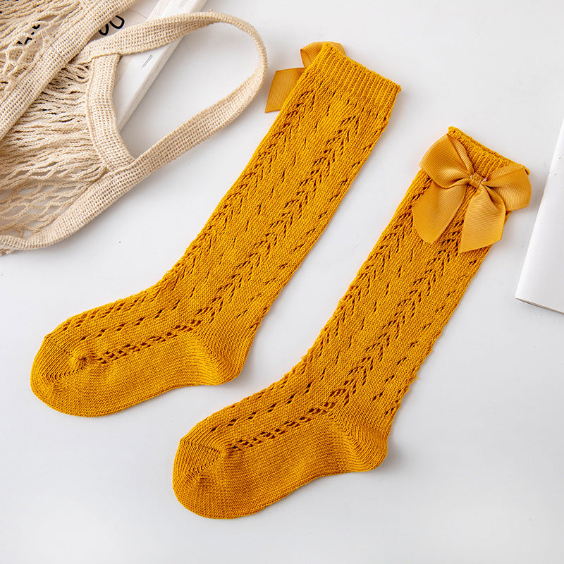 Couture Socks for Princess - Blossom Bows in Sunshine Yellow