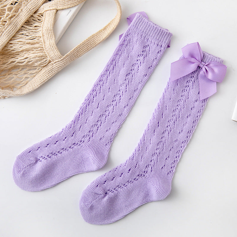 Couture Socks for Princess - Blossom Bows in Purple Bloom