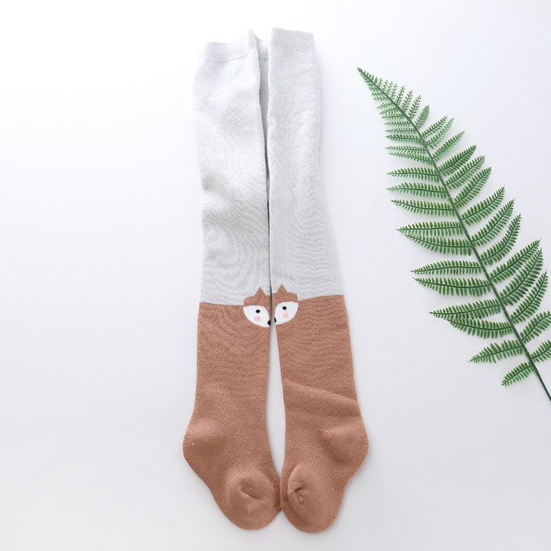 Cute Winter Stockings for Girls - Brown Foxy