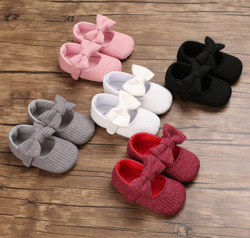 Soft-Sole Cushioned Baby Shoes with a cute bow