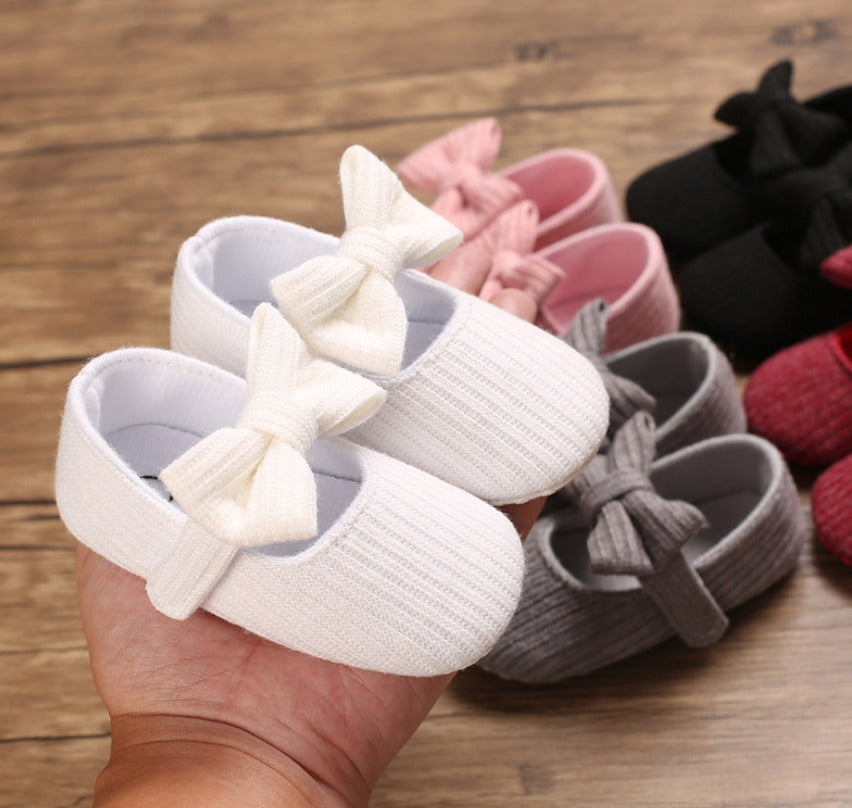 Soft-Sole Cushioned Baby Shoes with a cute bow