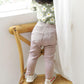 Breathable Cotton Ribbed Kids Pants - Dark Pink