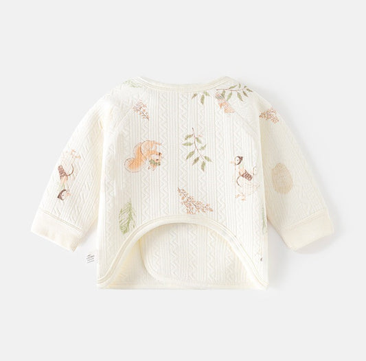 Luxurious Cotton Jacquard Pullover for Infants - Squirrel