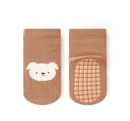 Premium Cotton Anti-Skid Kids Socks | Non-Slip Grip for Active Children - Beige