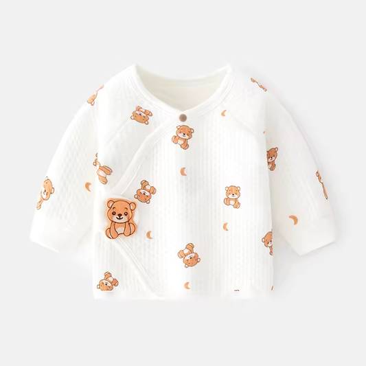 Luxurious Cotton Jacquard Pullover for Infants - Cutey Bear