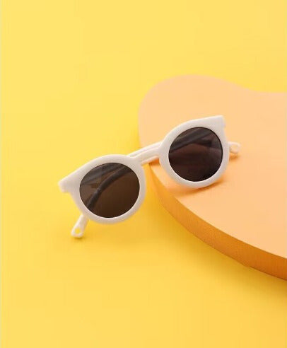 Baby Sunglasses with Soft Silicone Frame - White