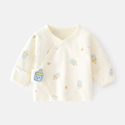 Elevate Your Baby's Style with Premium Newborn Pure Cotton Top - MIlk Bottle