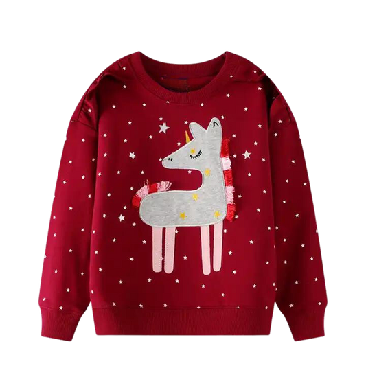 Autumn Winter Sweatshirt: Stay Cozy in Our Unicorn Patchwork Pullover