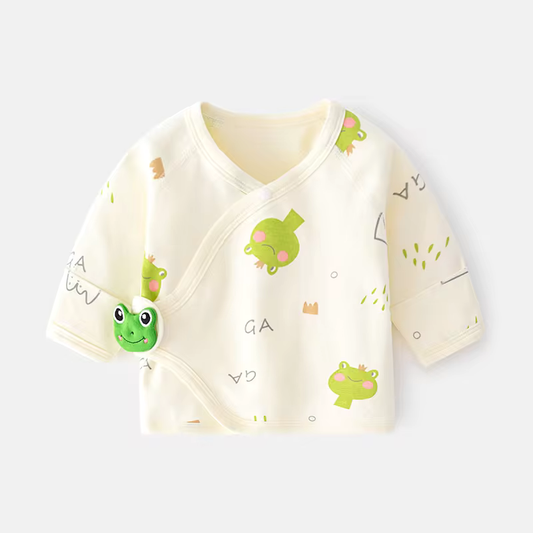 Elevate Your Baby's Style with Premium Newborn Pure Cotton Top - Froggy