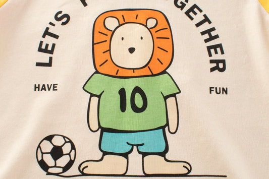 Boys New Design Long Sleeve Kids T Shirt: Playful Football Fun - Crazy Toes ®