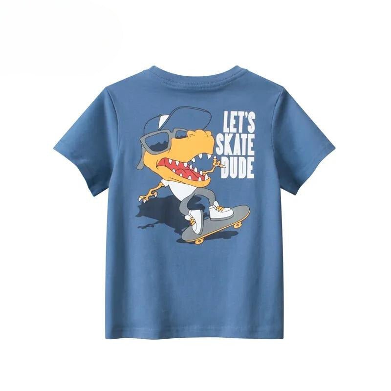 Dino Kids T-Shirt: Summer Fun with trendy print on the back - Crazy Toes ®