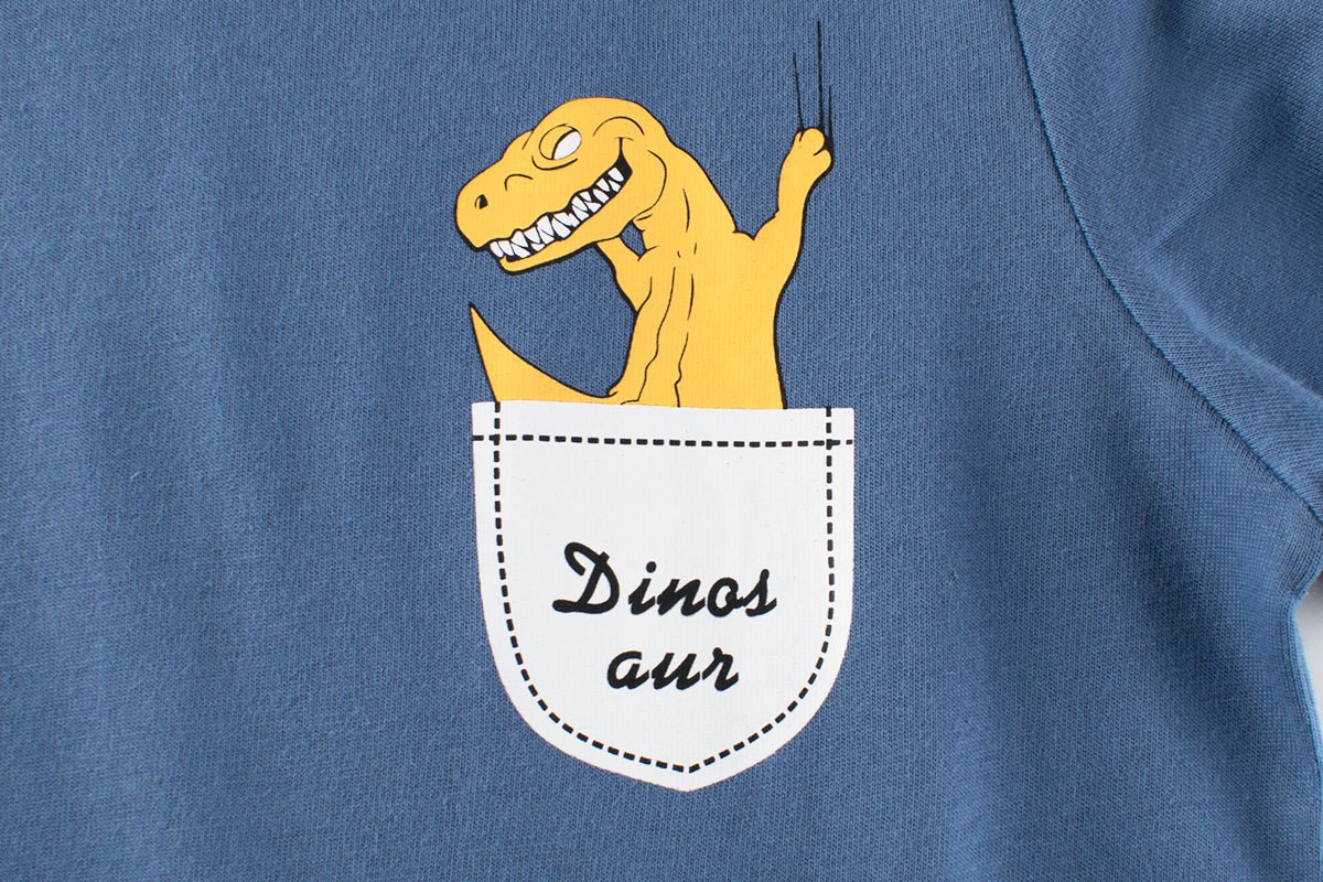 Dino Kids T-Shirt: Summer Fun with trendy print on the back - Crazy Toes ®