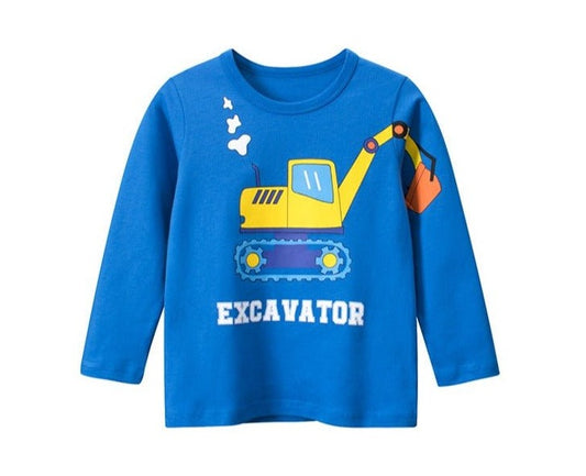 Long Sleeve Clothing: Comfortable and Stylish for Boys- Excavator - Crazy Toes ®