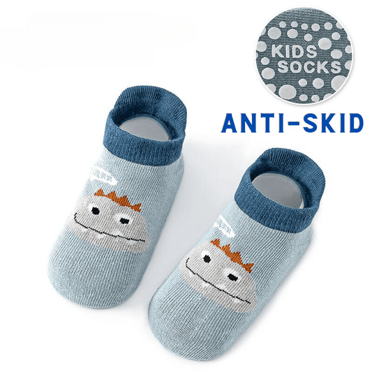 Premium Cotton Anti-Skid Kids Socks | Non-Slip Grip for Active Children - Dino - Crazy Toes ®