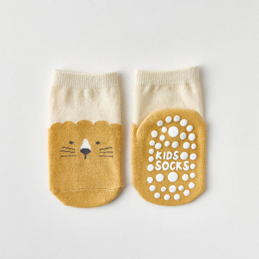Premium Cotton Anti-Skid Kids Socks | Non-Slip Grip for Active Children - Yellow Mouse - Crazy Toes ®