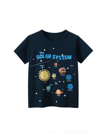 Short Sleeve T Shirt: Solar System Adventure in Style - Crazy Toes ®
