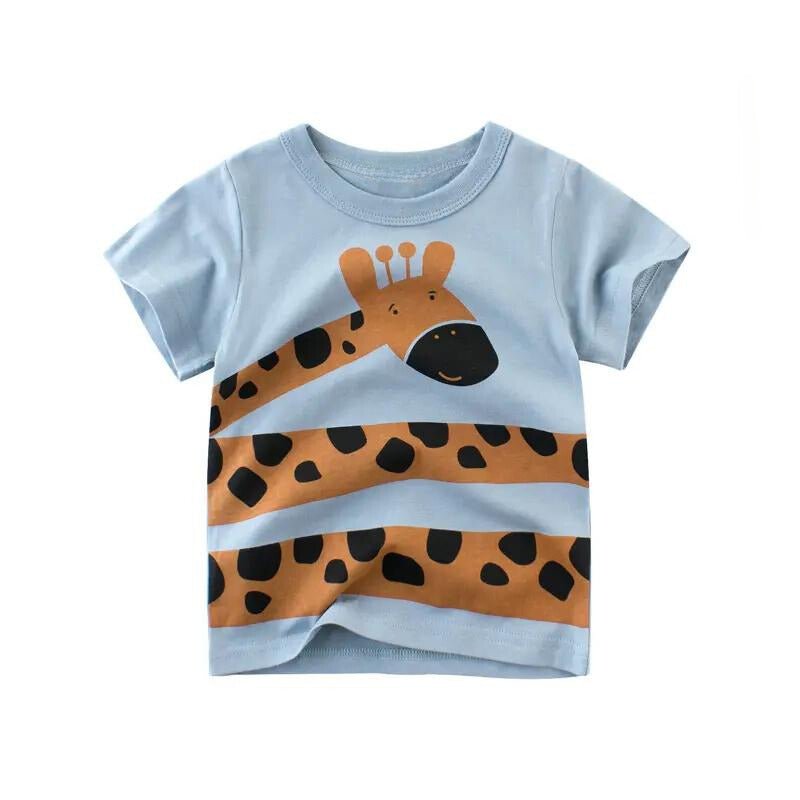 Stylish Kids Summer T-shirts | Playful Giraffe Pattern - Crazy Toes ®