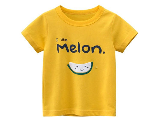 Vibrant Melon Print: Fashionable Girls' T-Shirts - Crazy Toes ®